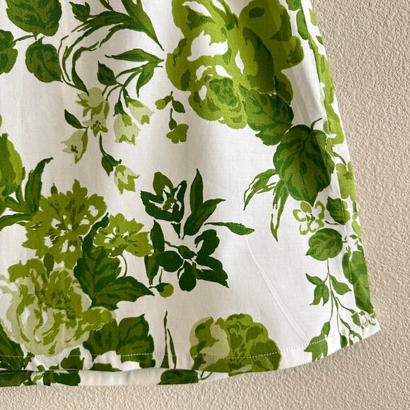 handmade white green floral print mini skirt - Picture 6 of 11